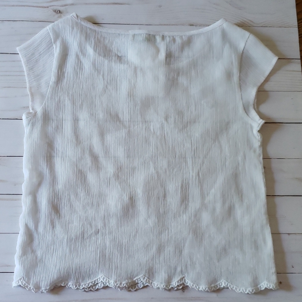 White Sheer Sequin Blouse - Abercrombie Kids - Picture 5 of 6